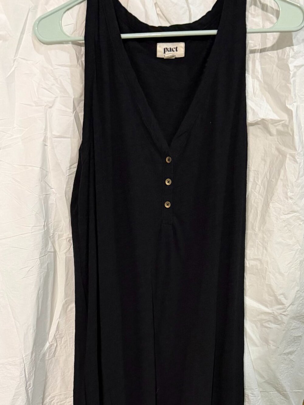 PACT - Women's Black Relaxed Slub Patio Dress - SIZE XL - Picture 3 of 8